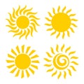Sun icons set. Vector illustration Royalty Free Stock Photo
