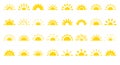 Sun flat icon logo sunrise summer web vector set