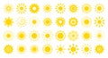 Sun flat icon logotype summer web sign vector set Royalty Free Stock Photo