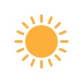 Sun flat icon vector. Summer pictogram. Sunlight symbol. for website design, web button, mobile app illustration Royalty Free Stock Photo