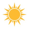 Sun flat icon vector. Summer pictogram. Sunlight symbol. for website design, web button, mobile app illustration Royalty Free Stock Photo