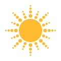 Sun flat icon vector. Summer pictogram. Sunlight symbol. for website design, web button, mobile app illustration Royalty Free Stock Photo