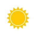 Sun flat icon vector. Summer pictogram. Sunlight symbol. for website design, web button, mobile app illustration Royalty Free Stock Photo