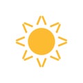 Sun flat icon vector. Summer pictogram. Sunlight symbol. for website design, web button, mobile app illustration Royalty Free Stock Photo