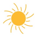 Sun flat icon vector. Summer pictogram. Sunlight symbol. for website design, web button, mobile app illustration Royalty Free Stock Photo