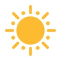 Sun flat icon vector. Summer pictogram. Sunlight symbol. for website design, web button, mobile app illustration Royalty Free Stock Photo