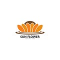 Sun flower floral logo vector icon