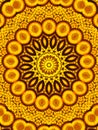 Sun flower kaleidoscope background. Beautiful yellow sunflowers seamless pattern. Unique kaleidoscope mosaic texture. Summer time Royalty Free Stock Photo