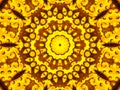 Sun flower kaleidoscope background. Beautiful yellow sunflowers seamless pattern. Unique kaleidoscope mosaic texture. Summer time Royalty Free Stock Photo