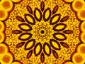 Sun flower kaleidoscope background. Beautiful yellow sunflowers seamless pattern. Unique kaleidoscope mosaic texture. Summer time Royalty Free Stock Photo