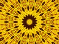 Sun flower kaleidoscope background. Beautiful yellow sunflowers seamless pattern. Unique kaleidoscope mosaic texture. Summer time Royalty Free Stock Photo