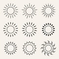 sun or flower logo design vector set bundle collection