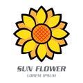 Sun Flower Symbol Logo. Vector illustration