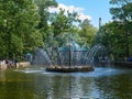 Sun Fountain in the Menagerie Pool in Peterhof, St.Petersburg, Russia