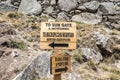 The Sun Gate sign at Machu Picchu, Cusco, Peru. Royalty Free Stock Photo