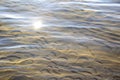 Sun glare on the water. The texture of the surface of a lake with a cave bottom
