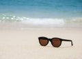 Sun glasses on the beach Summer Holiday background Royalty Free Stock Photo