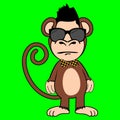 Sun glasses cool monkey character cartoon illustration Royalty Free Stock Photo