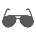 Sun glasses glyph icon, summer and beach, eyeglasses sign vector graphics, a solid icon on a white background, eps 10. Royalty Free Stock Photo