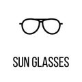 Sun glasses icon or logo in modern line style. Royalty Free Stock Photo