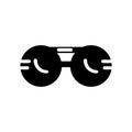Sun glasses icon vector isolated on white background, Sun glasses sign , black fashion symbols Royalty Free Stock Photo