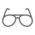 Sun glasses line icon, summer and beach, eyeglasses sign vector graphics, a linear icon on a white background, eps 10. Royalty Free Stock Photo