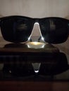 Sun glasses mirror light black Royalty Free Stock Photo