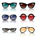 Sun glasses set of icons Royalty Free Stock Photo