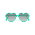 Sun glasses in shape of heart in cyan design Royalty Free Stock Photo