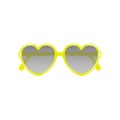Sun glasses in shape of heart in yellow design Royalty Free Stock Photo