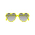 Sun glasses in shape of heart in yellow design