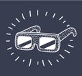 Sun Glasses vector icon. Flat black symbol. Pictogram is isolated on. Royalty Free Stock Photo