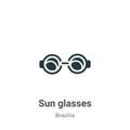 Sun glasses vector icon on white background. Flat vector sun glasses icon symbol sign from modern brazilia collection for mobile Royalty Free Stock Photo