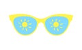 Sun glasses vector isolated. Vacation summer. Women`s sunglasses, women`s accessory. Summer season, the sea, the beach. Vector