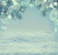 Sun glistening on the snow. Winter background. Cold frosty day. Royalty Free Stock Photo