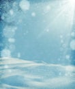 Sun glistening on the snow. Winter background. Cold frosty day. Royalty Free Stock Photo