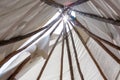 Sun glow in tepee Royalty Free Stock Photo