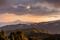 Sun Glows Over Oregon Mountains Royalty Free Stock Photo