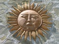 Sun God Against Stone Royalty Free Stock Photo