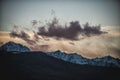 Snow mountain sunset cloud Silhouette