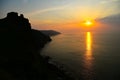 Sunset over the Bristol estuary from Exmoor near Lynton