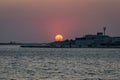 Gelendzhik Bay of the Black Sea. Sunset