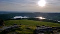 Sun going down over burrator reservoir