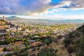 Sun going down over the city of Queretaro Mexico. Royalty Free Stock Photo