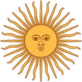 Sun graphic sign. The Inca god of the sun