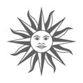 Sun graphic sign. The Inca god of the sun