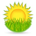 Sun and grass. icon Royalty Free Stock Photo