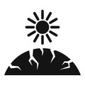 Sun ground drought icon, simple style Royalty Free Stock Photo