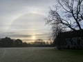 Sun halo as seen priory park Chichester Royalty Free Stock Photo