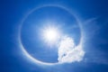 Sun halo with heart cloud in the sky Royalty Free Stock Photo